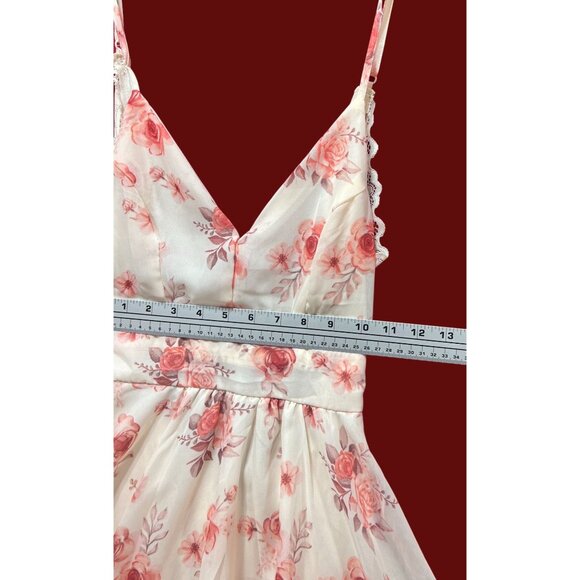 Rue 21 - Women's Summer Sleeveless High Low Hem Ruffle - Floral Dress - Pink -XS - Picture 3 of 16